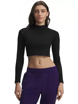 Dámské triko UNDER ARMOUR UA RIV RIB MOCK LS 6014795-008 ČERNÁ