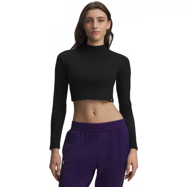  Dámské triko UNDER ARMOUR UA RIV RIB MOCK LS 6014795-008 ČERNÁ 