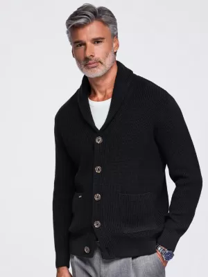 Pánský kardigan OMBRE OM-SWCD-0200 BLACK