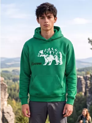 Dětská mikina ALTISPORT ALK193423 STŘEDNĚ ZELENÁ