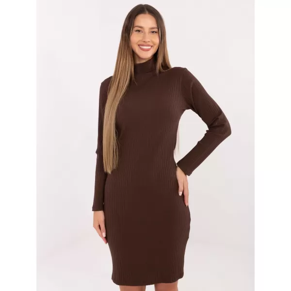  Dámské šaty RUE PARIS RV-SK-A1048.83 DARK BROWN 