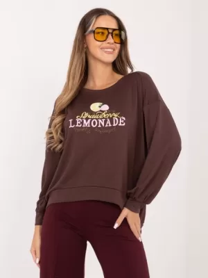 Dámská mikina RUE PARIS RV-BL-A1218.11P DARK BROWN