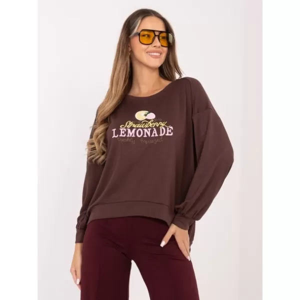  Dámská mikina RUE PARIS RV-BL-A1218.11P DARK BROWN 