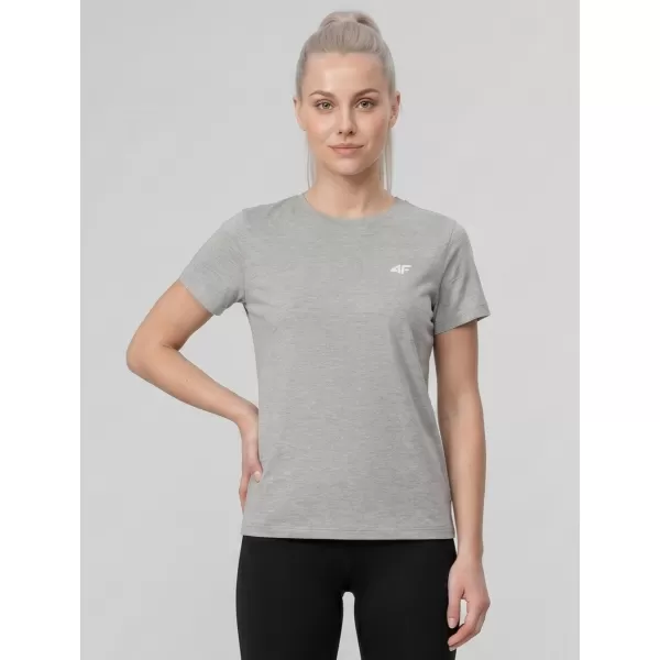  Dámské triko 4F 4FWMM00TTSHF3308 COLD LIGHT GREY MELANGE 