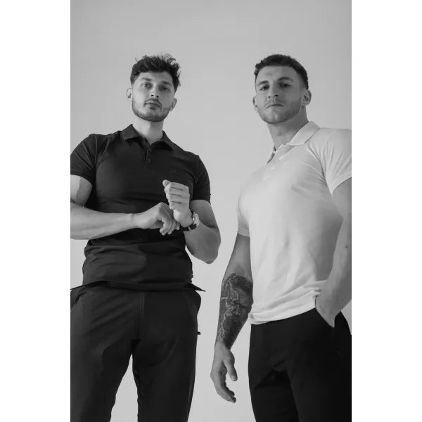  Pánské trička NEBBIA MIKE MUSCLE FIT POLO 157 WHITE 