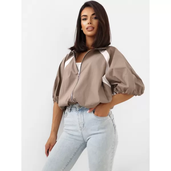  Dámská mikina ITALY MODA MI-BL-K71751.94 DARK BEIGE 