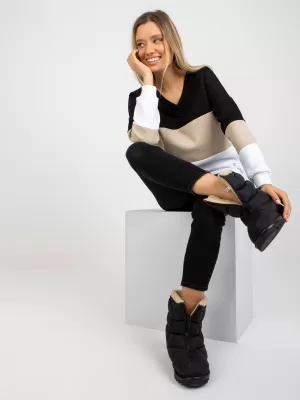 Dámská mikina RELEVANCE RV-BL-8377.89 BLACK AND BEIGE