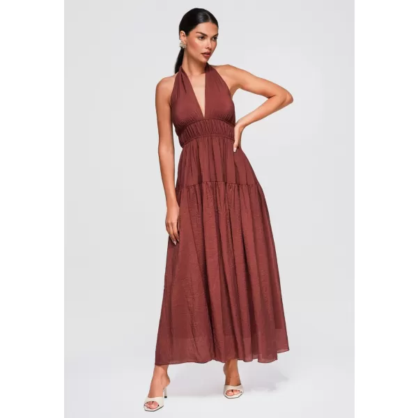  Dámské šaty OMBRE OW-DLR-E0001 BROWN 