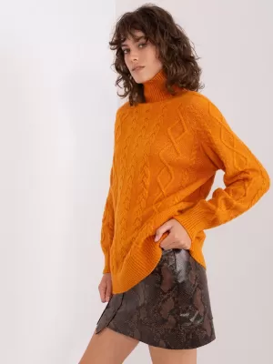 Dámský svetr WOOL FASHION ITALIA AT-SW-2355-2.19P BRIGHT ORANGE