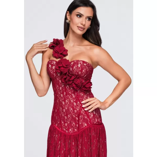  Dámské šaty LARICA LA-OM-DLR429 BURGUNDY 