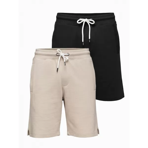  Pánský set kraťas OMBRE Z124 BLACK/BEIGE 