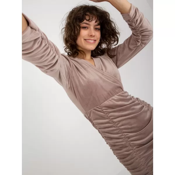  Dámské šaty RUE PARIS RP-SK-8199.01 DARK BEIGE 