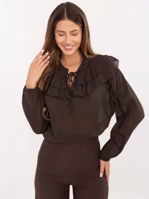 Dámská halenka ITALY MODA MI-BZ-92335.56 BROWN