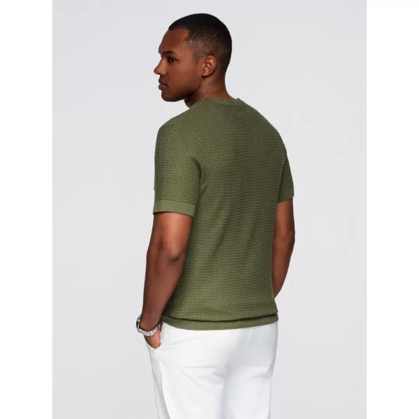  Pánské tričko OMBRE OM-TSCT-0303 OLIVE 
