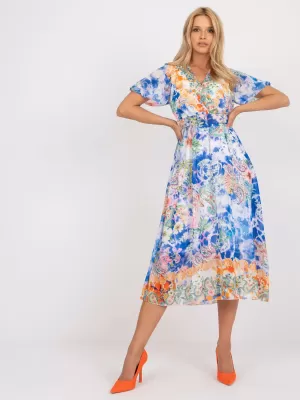 Dámské šaty ITALY MODA DHJ-SK-15967-1.01P WHITE-BLUE