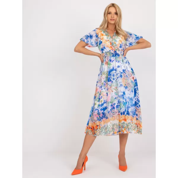  Dámské šaty ITALY MODA DHJ-SK-15967-1.01P WHITE-BLUE 