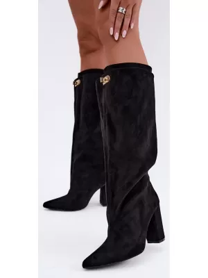 Dámské kozačky BOTO 2912A-1 BLACK SUEDE