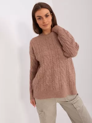 Dámský svetr WOOL FASHION ITALIA AT-SW-2335.27 DARK BEIGE