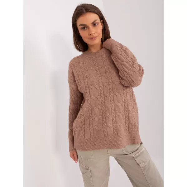  Dámský svetr WOOL FASHION ITALIA AT-SW-2335.27 DARK BEIGE 