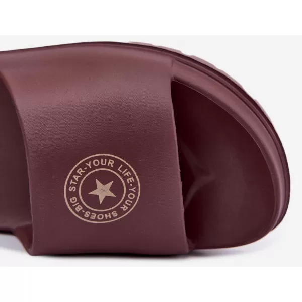 Dámské pantofle BIG STAR SHOES UU274075 VÍNOVÁ 