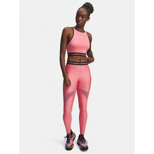  Dámské legíny UNDER ARMOUR HEATGEAR MESH LEGGING 6010009-600 RŮŽOVÁ 