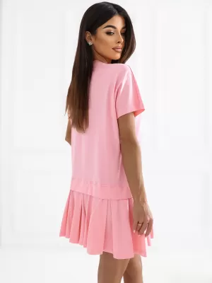 Dámské šaty RUE PARIS RV-SK-A1229.10P BRIGHT PINK