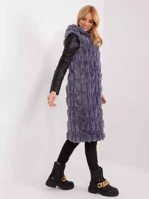 Dámská vesta WOOL FASHION ITALIA AT-KZ-2368-1.57 GRAY