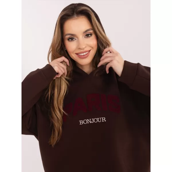  Dámská mikina RUE PARIS RV-BL-A1041.48 DARK BROWN 