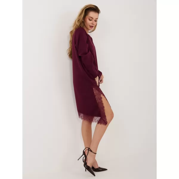  Dámské šaty OCH BELLA TW-SK-BI-24376.31 BURGUNDY 