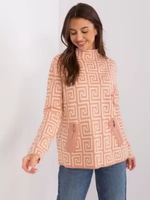 Dámský svetr WOOL FASHION ITALIA AT-SW-2341.00P PEACH
