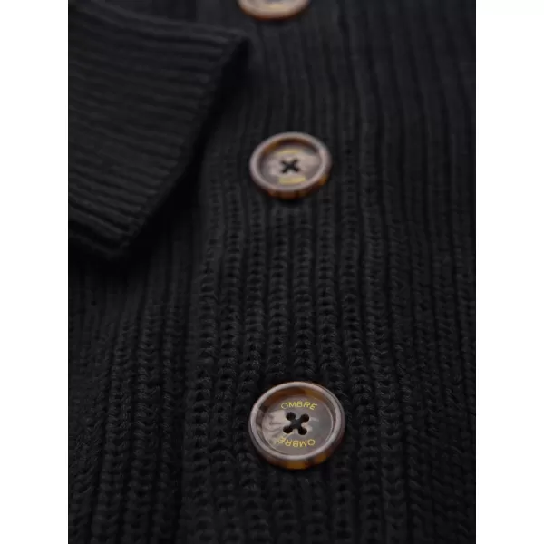  Pánský kardigan OMBRE OM-SWCD-0200 BLACK 