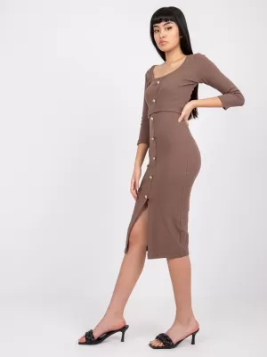 Dámské šaty RUE PARIS RV-SK-7523.91 BROWN