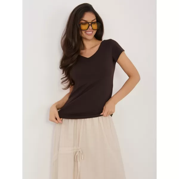  Dámské triko RUE PARIS RV-BZ-A1267.08 DARK BROWN 