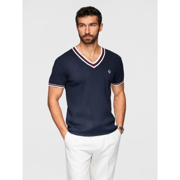  Pánské triko OMBRE OM-TSCT-0266 NAVY BLUE 