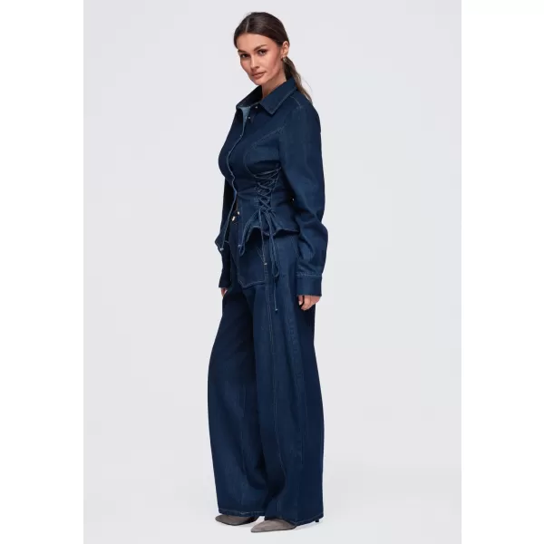  Dámské kalhoty OMBRE OW-PA-E0017 DARK BLUE 