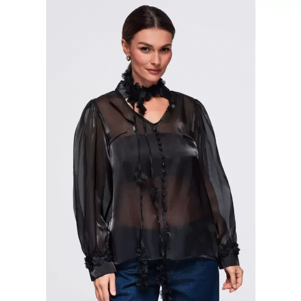  Dámská halenka OMBRE OW-TS-E0086 BLACK 