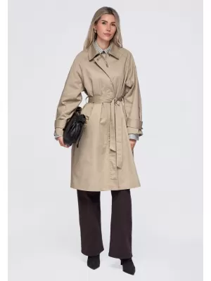 Dámský kabát OMBRE OW-CT-E0002 BEIGE