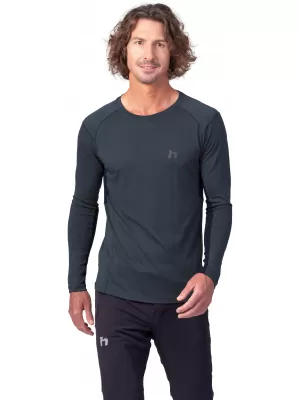Pánské triko HANNAH TARAN L/S SKY CAPTAIN/ANTHRACITE