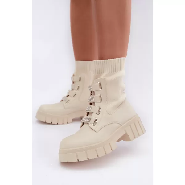  Dámské kotníkové boty BOTO LQ-58 BEIGE 