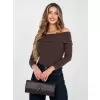 Dámské triko RUE PARIS RV-BZ-A1194.25 DARK BROWN