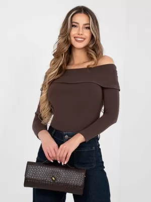Dámské triko RUE PARIS RV-BZ-A1194.25 DARK BROWN