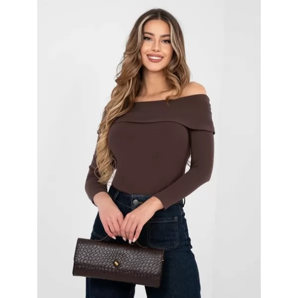  Dámské triko RUE PARIS RV-BZ-A1194.25 DARK BROWN 