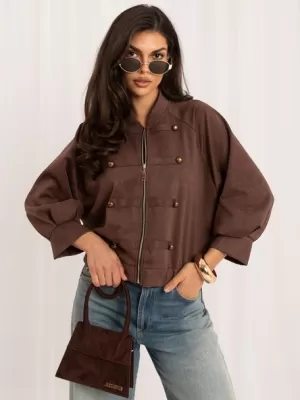 Dámská bunda ITALY MODA MI-KR-3546.65 DARK BEIGE