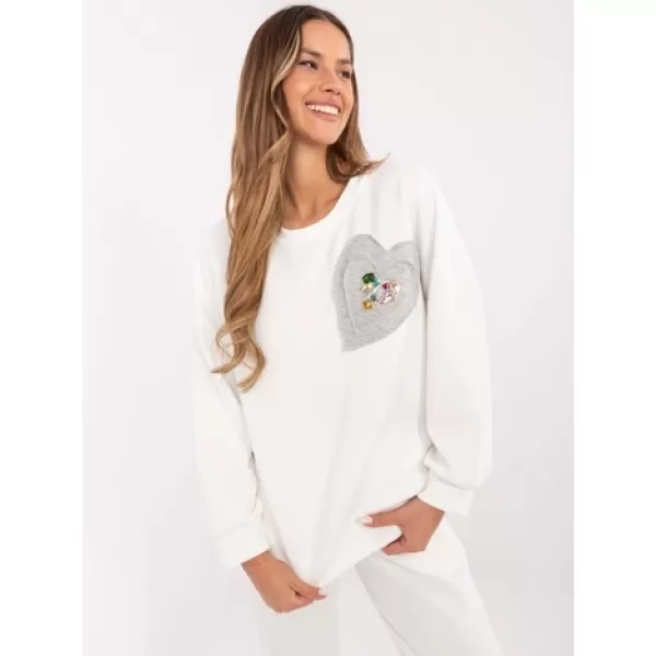  Dámská mikina ITALY MODA DHJ-BL-20322.72 ECRU 