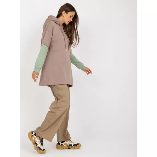  Dámská mikina RUE PARIS RV-BL-8232.27X DARK BEIGE 
