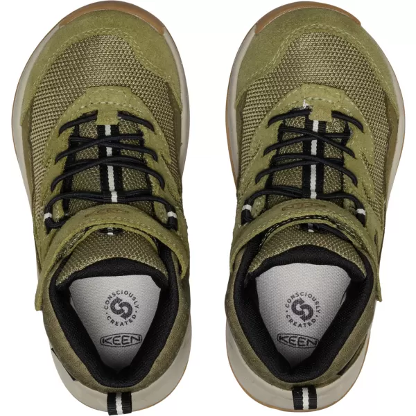  Dětské kotníkové boty KEEN HIGHTRAIL MID WP CHILDREN DARK OLIVE/MARTINI OLIVE 
