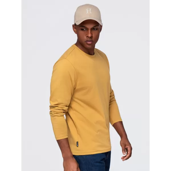  Pánské tričko OMBRE OM-LSBL-0142 MUSTARD 