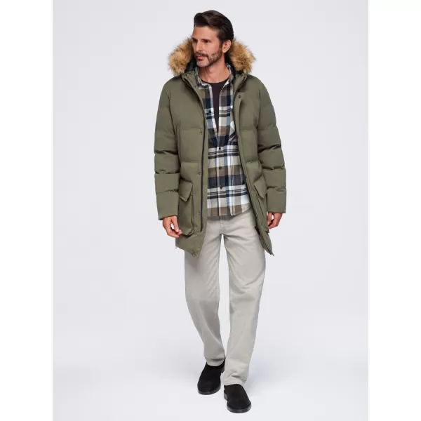  Pánská parka OMBRE OM-JALJ-0310 DARK OLIVE 