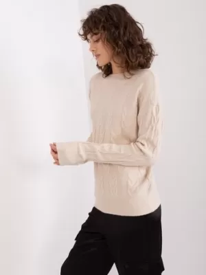 Dámský svetr WOOL FASHION ITALIA AT-SW-2340.10 LIGHT BEIGE