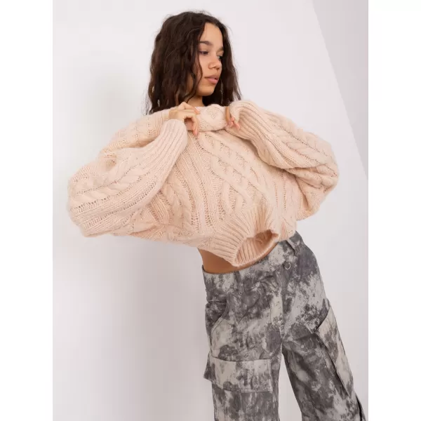  Dámský svetr WOOL FASHION ITALIA AT-SW-2363-2.30 LIGHT BEIGE 